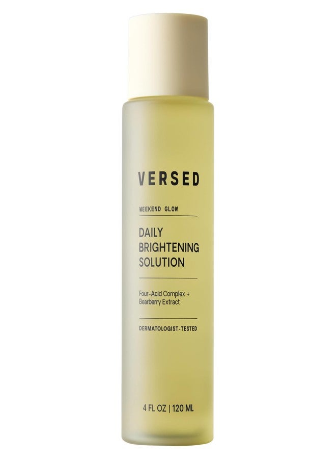 Versed Weekend Glow Daily Brightening AHA Liquid – Gentle Exfoliating Toner with Vitamin C and Botanicals – Helps Visibly Improve Skin Clarity and Tone (Weekend Glow - 4 Fl Oz (Pack of 1)) - Image 1